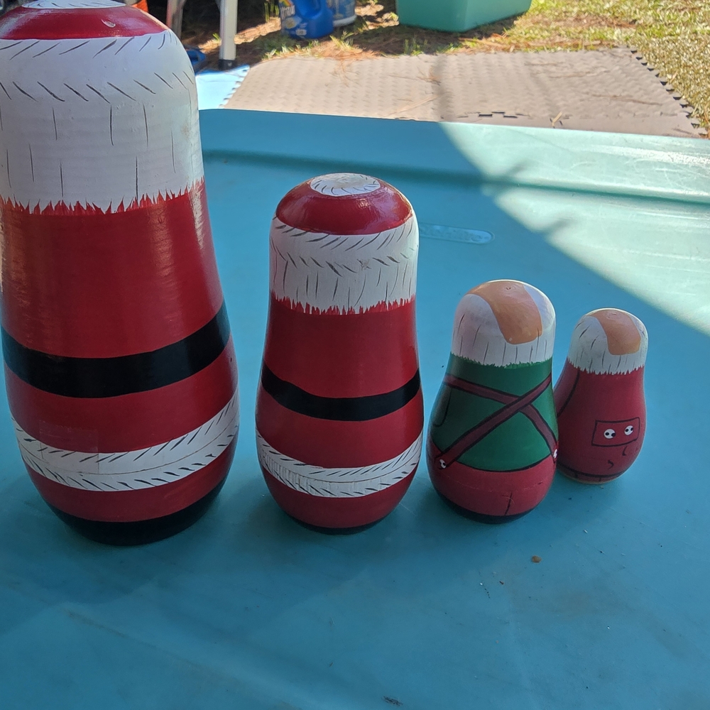 Wooden Santa Nesting Container Set - Picture 3 of 5